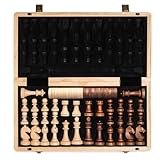 A&A 15 inch Wooden Folding Chess & Checkers Set w/ 3 inch King Height Staunton...
