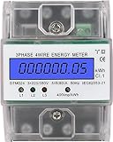 GothicBride stromzähler, Digitaler 3-Phasen 4-Leiter Hutschiene LCD...