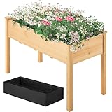 Yaheetech Hochbeet aus Holz Pflanzkasten Blumenbett, Frühbeet Bausatz für...