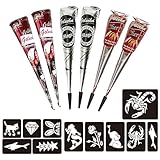 Naturic 6x Henna Tattoo, Temporäre Tattoo 11x Henna Tattoo Schablone,...