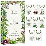 Tee Kräuter Samen Set: 8 Sorten Saatgut für Balkon und Garten –...