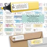 Sunnywall® Adressetiketten Adressaufkleber personalisiert - 110 Klebeetiketten...