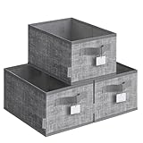 SONGMICS Aufbewahrungsbox 3er Set, zusammenklappbar, Stoffboxen aufbewahren, 30...