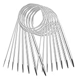 Rundstricknadel 100CM Metall, 8 Stück Edelstahl Rundstricknadeln Set für...
