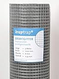 kraptrap® Volierendraht, Drahtgitter, 6x6 mm Masche, Mäusegitter, Gitterdraht...
