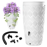 KADAX Regentonne mit im Deckel integrierter Pflanzschale 240 L, Regenfass aus...