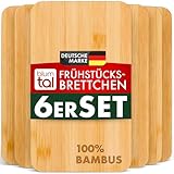 Blumtal Frühstücksbrettchen 6er Set aus Bambus - 22x14x0,8 cm...