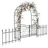 Bonnlo Rosenbogen aus Metall, Stabil Wetterfest Rankhilfe aus...