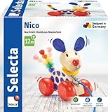 Selecta 62026 Nico, Nachzieh Hund, Schiebe-und Nachziehspielzeug, 1 Jahr to 3...