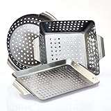 Smart-Planet Grillkorb 3er Set Edelstahl - Grillschalen - BBQ Schalen - Barbecue...