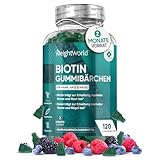 Biotin Gummibärchen 5000μg - Vitamin C & E für Haut, Haare, Nägel & Bart -...