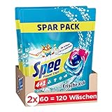 Spee Power Caps Frische-Kick 4 + 1 (120 Waschladungen), Vollwaschmittel für...