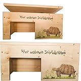 Nagerstore Schildkrötenhaus M Terrarium Schutzhaus mit Motiven, Holzlasur &...