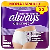 Always Discreet Inkontinenz-Höschen Plus Für Frauen, L, 32 Höschen,...
