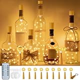 PChero 10er LED Korken Flaschenlicht mit Timer, 2M 20 LED Aufladbar USB...
