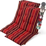 Beautissu 6er Set Premium Niedriglehner Auflage Gartenstuhl 100x50cm Sun-NL –...