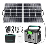 SWAREY Tragbare Powerstation 518Wh mit 100W Solarpanel, 500W (Spitze 1000W) AC...