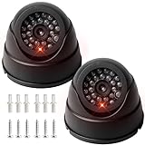 2 Stück Kamera Attrappe, Wandhalterung Dummy Kamera, Überwachungskamera...