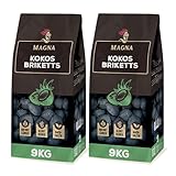 Magna Premium Kokosbriketts - 18 KG - Grillbriketts, Grillketts, Kokoskohle,...