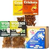 SENS Edible Insect Mix, Party Snack, Roasted Crickets and Mealworms, Crispy...