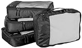 Amazon Basics Packwürfel Set für Koffer, Reise Organizer, Reißverschluss, 4...