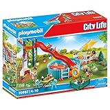 PLAYMOBIL City Life 70987 Poolparty mit Rutsche, Mit Lichteffekt, Spielzeug für...