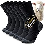 Niorasen Merino Wandersocken Herren Damen, 3 Paar Outdoor Trekkingsocken,...