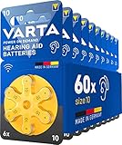 VARTA Hörgerätebatterien Typ 10 gelb, Batterien 60 Stück Vorratspack, Power...