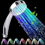JINYOMFLY LED Duschkopf mit Farbwechsel, Duschkopf mit Lichter, LED Handbrause 7...