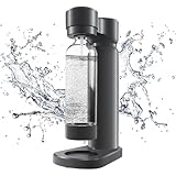 kisidus Wassersprudler Schwarz Sodamaschine mit 1 Liter Flasche stylisch und...
