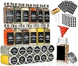 Gewürzgläser Eckig mit Gewürzetiketten 25er: Glas Gewürzdosen 120ml, Spice...