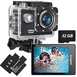 Jadfezy Action Cam FHD 1080P mit 32GB Karte, Unterwasserkamera wasserdicht bis...