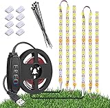 Pflanzenlampe LED, 120 LEDs Wasserdichte LED Grow Lights Full Spectrum, USB...