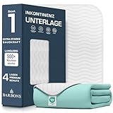 Barbons Inkontinenzunterlage waschbar Matratzenschutz 75x90 - wasserdichte Bett...