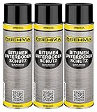 BREHMA 3X Bitumen Unterbodenschutz Black Edition 500ml Steinschlagschutz Spray...