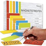 75 Magnetstreifen 60 x 20mm beschreibbar | Magnete für Whiteboards,...