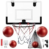 Mini Basketballkorb Set für Kinder – Komplettset mit Rückwand, 4 Bällen,...