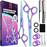 Friseurschere Set, 14 Stücke Profi 6,7 Zoll Haarschere Set, Scharfe...
