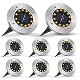 mizikuu Solar Bodenleuchten, 8 Stück Solar Gartenleuchte Solarlampen für...