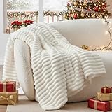 BEDELITE Kuscheldecke Flauschig Decke Klein - weiche Flanell Decken Elfenbein...