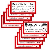 Clever Pool 10 Aufkleber Brandschutztür – 21x10,5 cm – stets geschlossen...