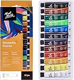 Mont Marte Gouache Set – 12 Stück, 12 ml Tuben – Ideal für Gouachemalerei...