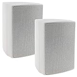 ChiliTec 2-Wege Lautsprecher Weiß Paar Wand-Lautsprecher für HiFi Stereoanlage...