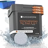 NASSWERK Chlortabletten für Pool 5 in 1 (5kg) | 200g Pooltabs Multitabs 5 in 1...