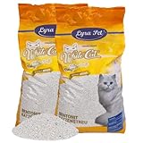 Lyra Pet® 30 Liter White Cat Katzenstreu | Mit Babypuder Duft | Feines...