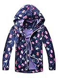 YOUNGSOUL Mädchen Regenjacke Gemustert Übergangsjacke Kinder Jacke Wind und...