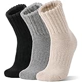 Sandsuced Merino Wolle Socken für Damen Herren Warme Thermosocken Dicke...