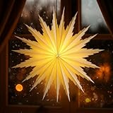 Festicy LED Weihnachtsstern I Schneeflocke Ø 50cm I Papierstern zum Aufhängen...