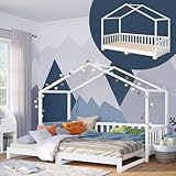 Bellabino Bia Kinderbett 90x200 cm – Hausbett ausziehbar auf 180x200 cm mit...