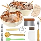 FJNATINH GäRköRbchen Für Brot,GäRkorb Zum Brotbacken-Set 23cm Rund & 25cm...